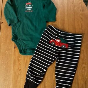 Carter's Green and Black Kids Matching Set
